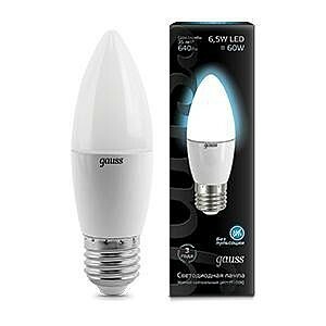 Лампа Gauss LED Candle 6.5W E27 100-240V 4100К 103102207