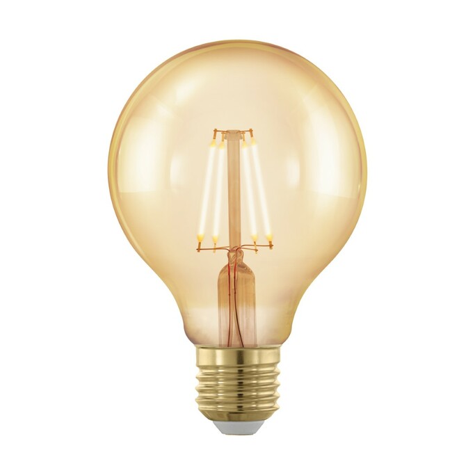 EGLO Лампа светодиодная филаментная диммируемая G80, 4W (E27), 1700K, 320lm, золотая