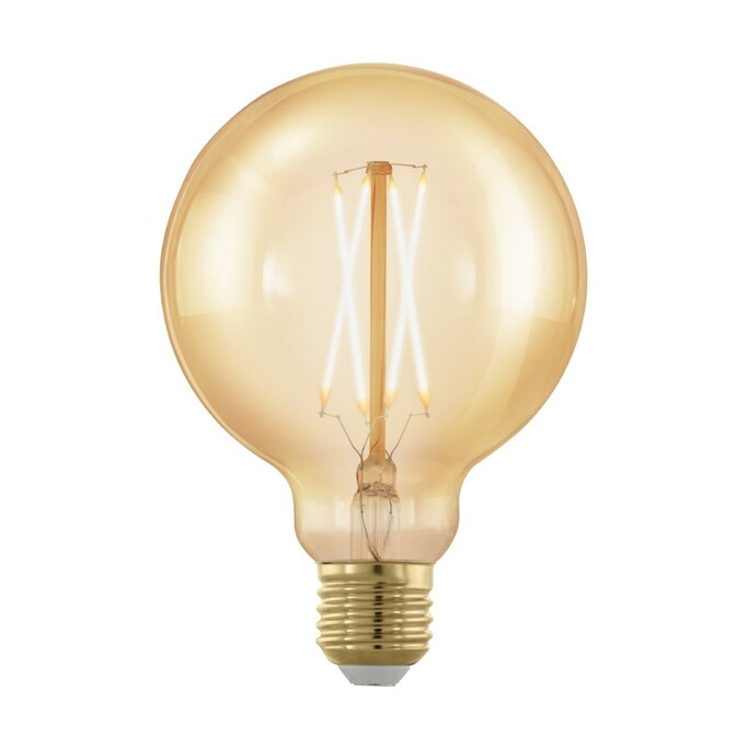 EGLO Лампа светодиодная филаментная диммируемая G95, 4W (E27), 1700K, 320lm, золотая