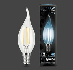 Лампа Gauss LED Filament Candle tailed E14 11W 4100K 1 10 50 104801211