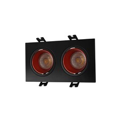DENKIRS DK3072-BK+RD Встраиваемый светильник, IP 20, 10 Вт, GU5.3, LED, черный красный, пластик