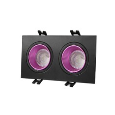 DENKIRS DK3072-BK+PI Встраиваемый светильник, IP 20, 10 Вт, GU5.3, LED, черный розовый, пластик