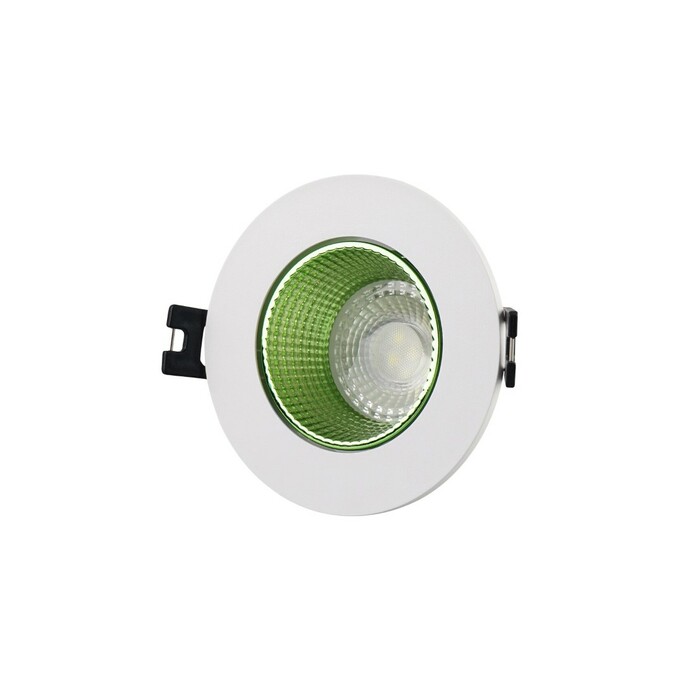 DENKIRS DK3061-WH+GR Встраиваемый светильник, IP 20, 10 Вт, GU5.3, LED, белый зеленый, пластик