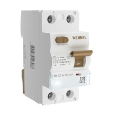 Werkel W912P256   Устройство защитного отключения 1P+N 25 A 30 mА  АС  6 kА