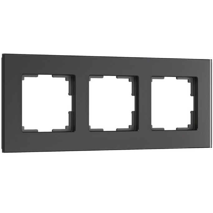 Werkel W0033108  Рамка на 3 поста Senso (черный, стекло soft-touch)