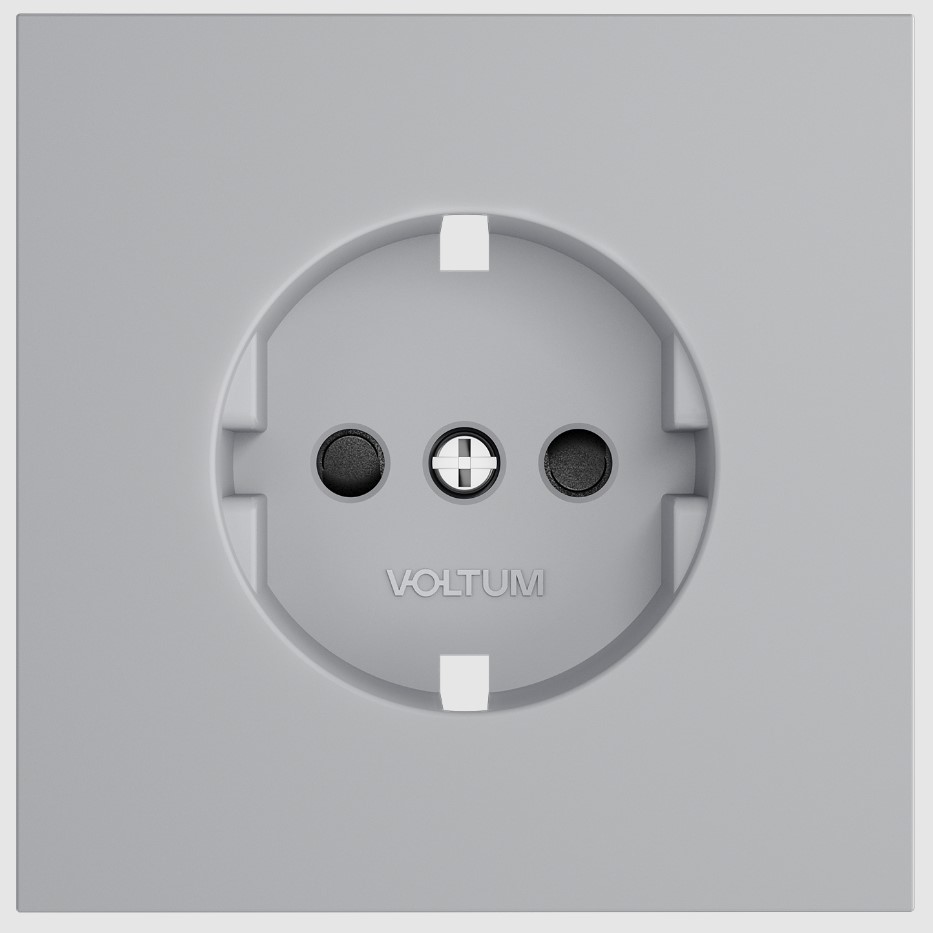Voltum VLS000716 Накладка для розетки с заземлением и защитными шторками, S70 (серый)