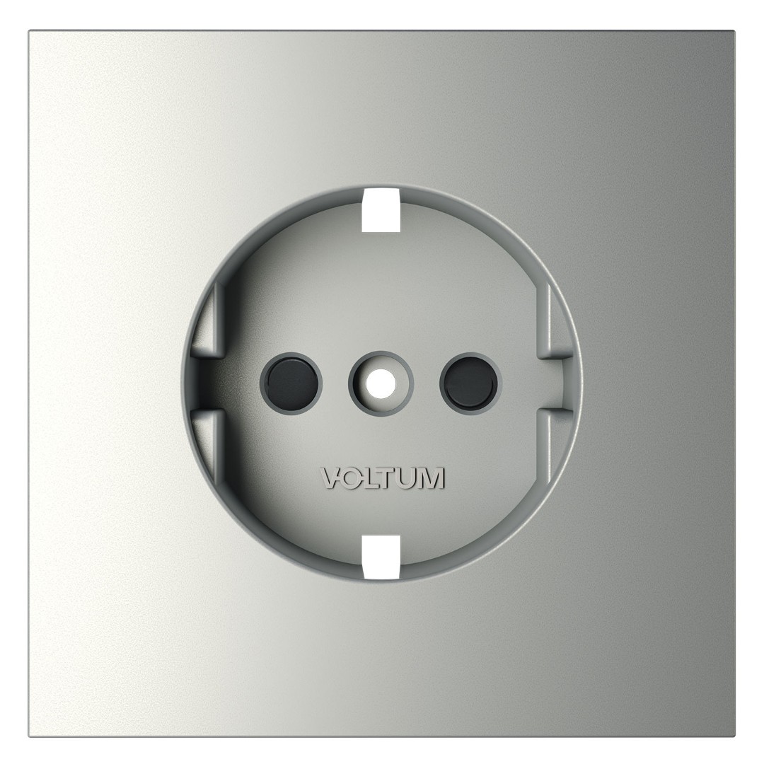 Voltum VLS000705 Накладка для розетки с заземлением и защитными шторками, S70 (сталь)