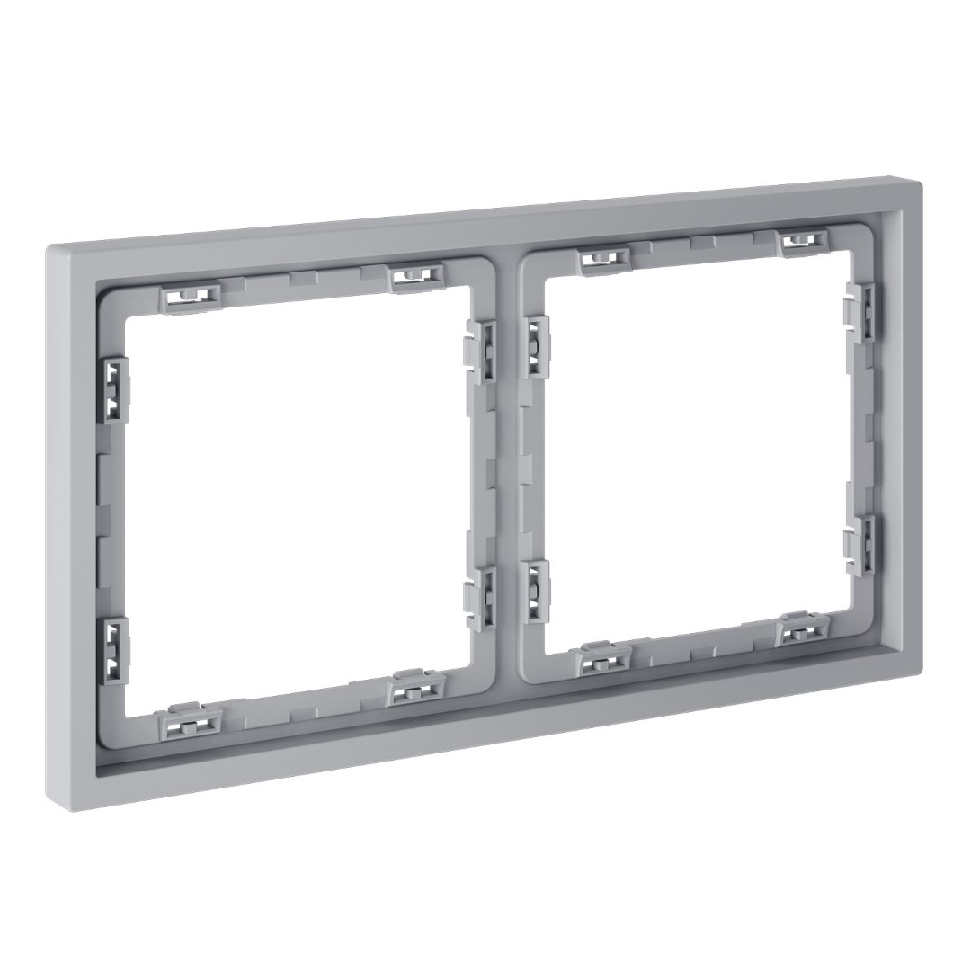 Voltum VLS100216 Рамка пластиковая VOLTUM S70 на 2 поста, (серый)