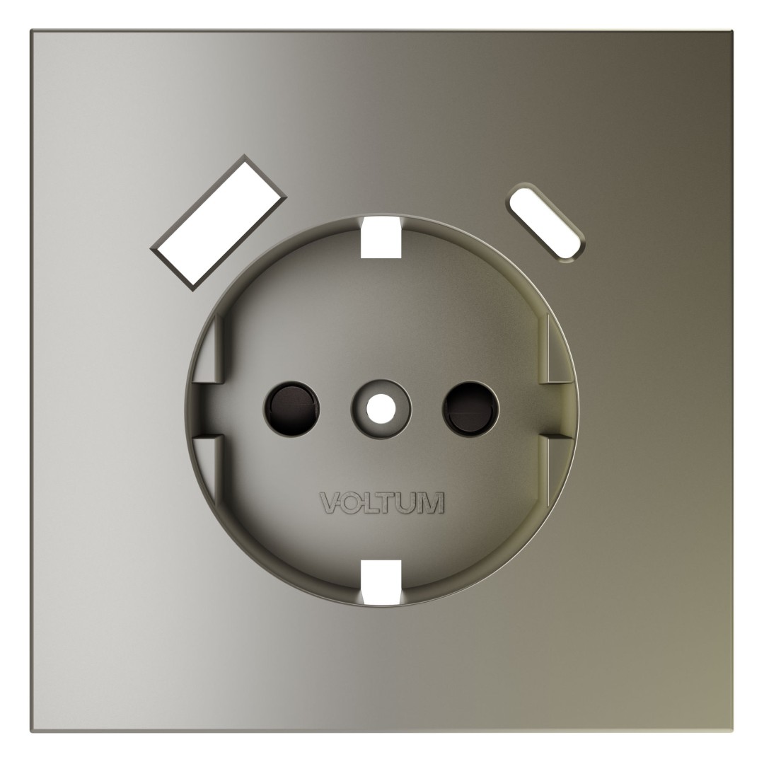 Voltum VLS001004 Накладка для розетки с заземлением и защитными шторками, с USB A+C, S70 (шелк)