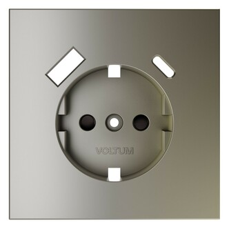 Voltum VLS001004 Накладка для розетки с заземлением и защитными шторками, с USB A+C, S70 (шелк)