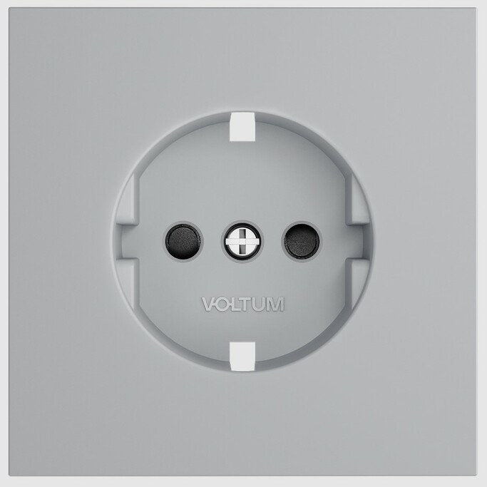 Voltum VLS000716 Накладка для розетки с заземлением и защитными шторками, S70 (серый)