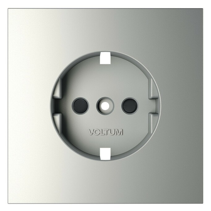 Voltum VLS000705 Накладка для розетки с заземлением и защитными шторками, S70 (сталь)
