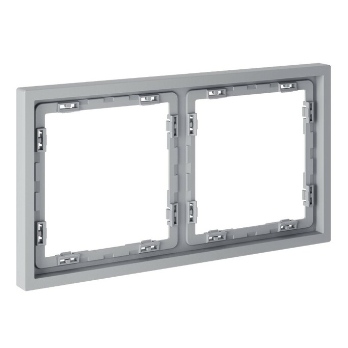 Voltum VLS100216 Рамка пластиковая VOLTUM S70 на 2 поста, (серый)