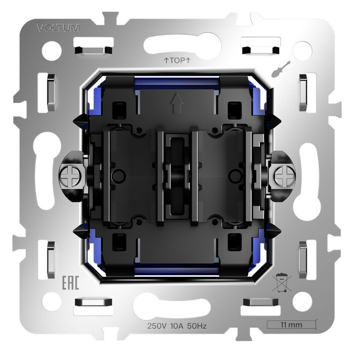 Voltum VLS0201M Механизм выключателя двухклавишного 10А, S70