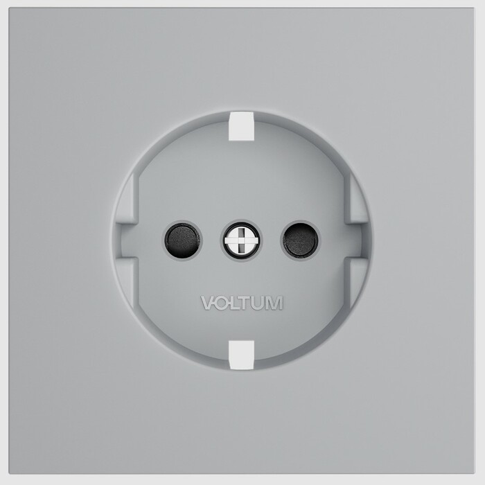 Voltum VLS000716 Накладка для розетки с заземлением и защитными шторками, S70 (серый)