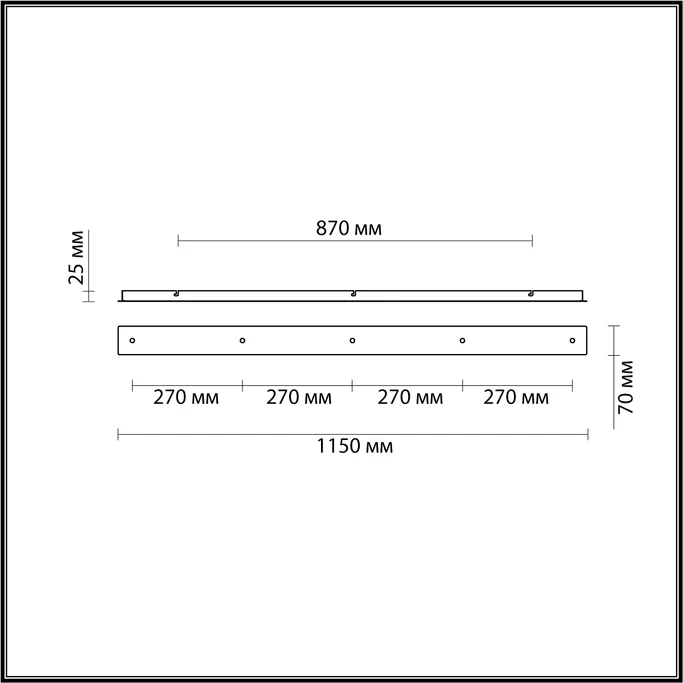 LUMION 4505 5 SUSPENTIONI LN21 248 хром Основание 5x для подвесов MOLTO