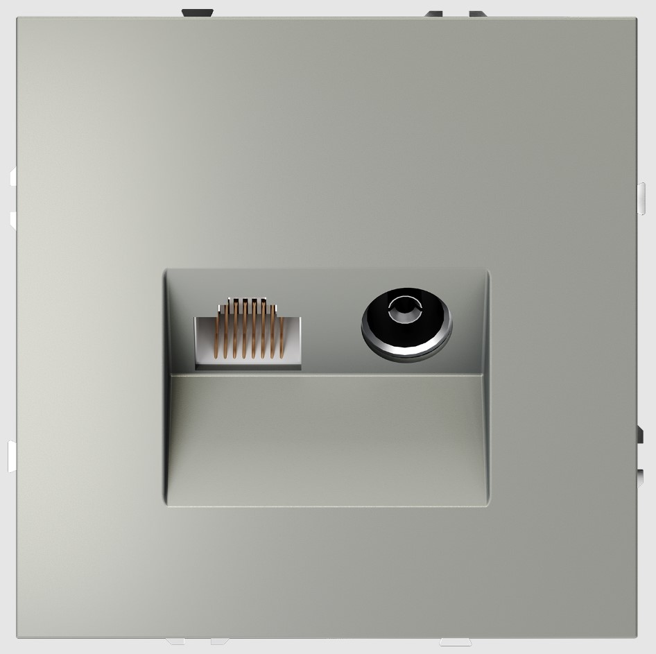 Voltum Розетка телевизионная встраиваемая VOLTUM S70 TV+RJ45 кат. 6, (сталь) VLS060705