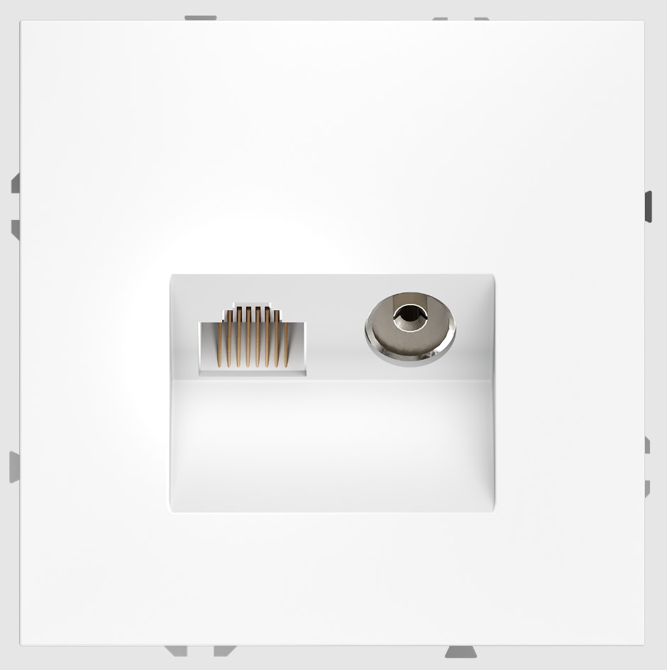 Voltum Розетка телевизионная встраиваемая VOLTUM S70 TV+RJ45 кат. 6, (белый матовый) VLS060702