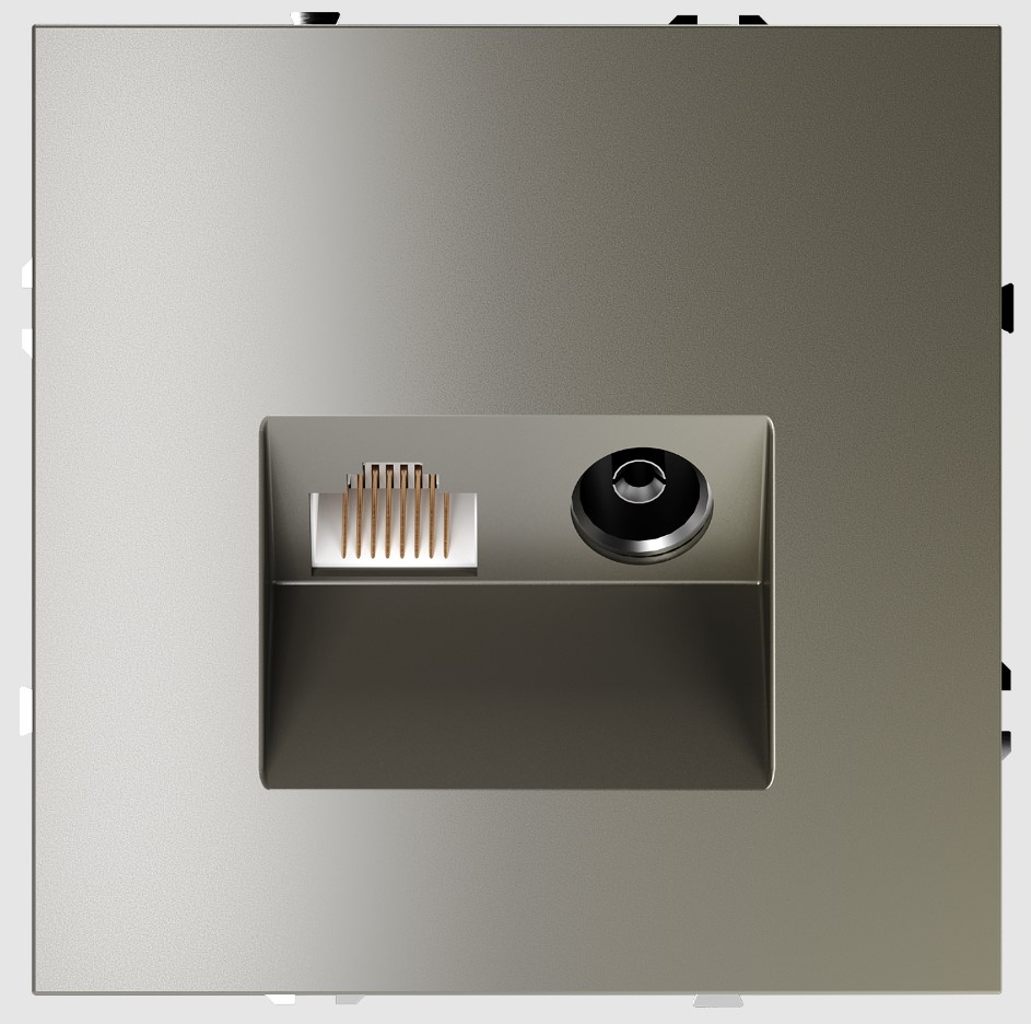 Voltum Розетка телевизионная встраиваемая VOLTUM S70 TV+RJ45 кат. 6, (шелк) VLS060704