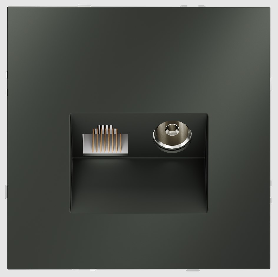 Voltum Розетка телевизионная встраиваемая VOLTUM S70 TV+RJ45 кат. 6, (титан) VLS060706