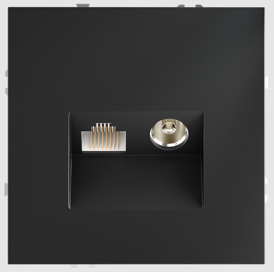 Voltum Розетка телевизионная встраиваемая VOLTUM S70 TV+RJ45 кат. 6, (графит) VLS060707