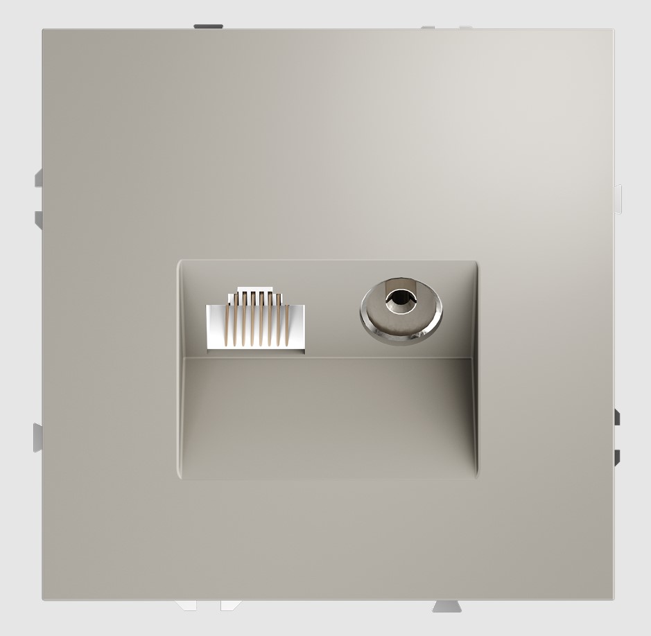 Voltum Розетка телевизионная встраиваемая VOLTUM S70 TV+RJ45 кат. 6, (кашемир) VLS060703