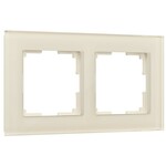 Werkel W0021141  Рамка на 2 поста Favorit (молочный, стекло)