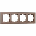 Werkel W0041142  Рамка на 4 поста Favorit (латте, стекло)