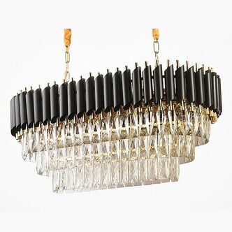 Люстра Empire Black Rectangular Chandelier Crystal By Imperiumloft