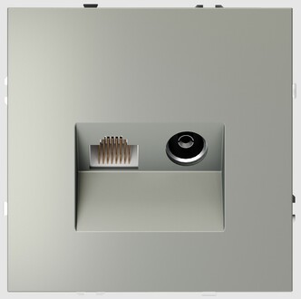 Voltum Розетка телевизионная встраиваемая VOLTUM S70 TV+RJ45 кат. 6, (сталь) VLS060705