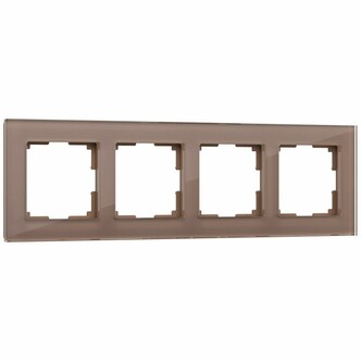 Werkel W0041142  Рамка на 4 поста Favorit (латте, стекло)