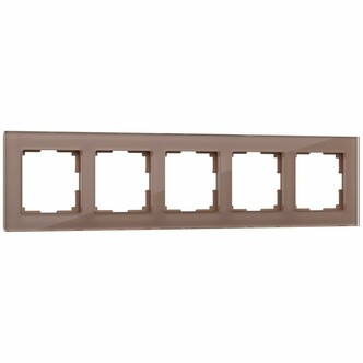Werkel W0051142  Рамка на 5 постов Favorit (латте, стекло)
