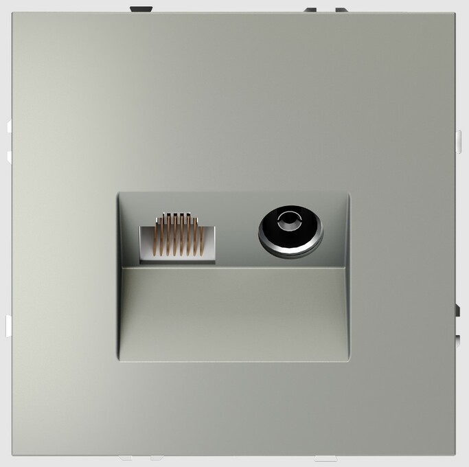 Voltum Розетка телевизионная встраиваемая VOLTUM S70 TV+RJ45 кат. 6, (сталь) VLS060705