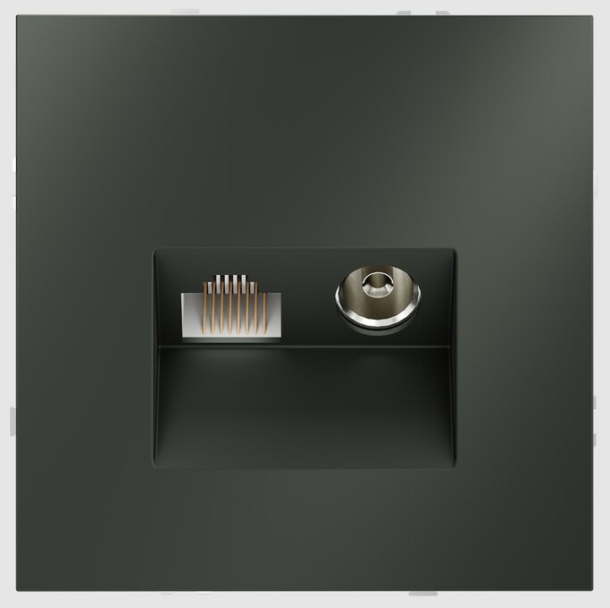 Voltum Розетка телевизионная встраиваемая VOLTUM S70 TV+RJ45 кат. 6, (титан) VLS060706