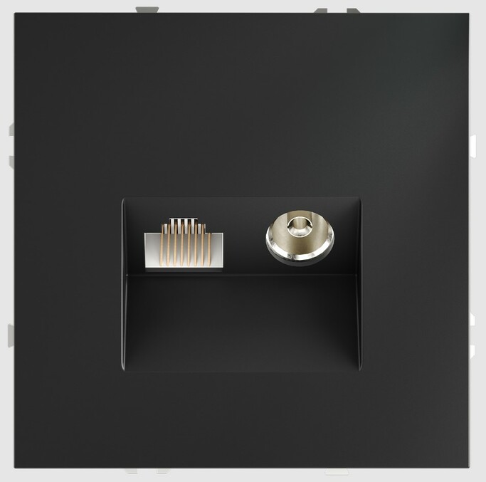 Voltum Розетка телевизионная встраиваемая VOLTUM S70 TV+RJ45 кат. 6, (графит) VLS060707