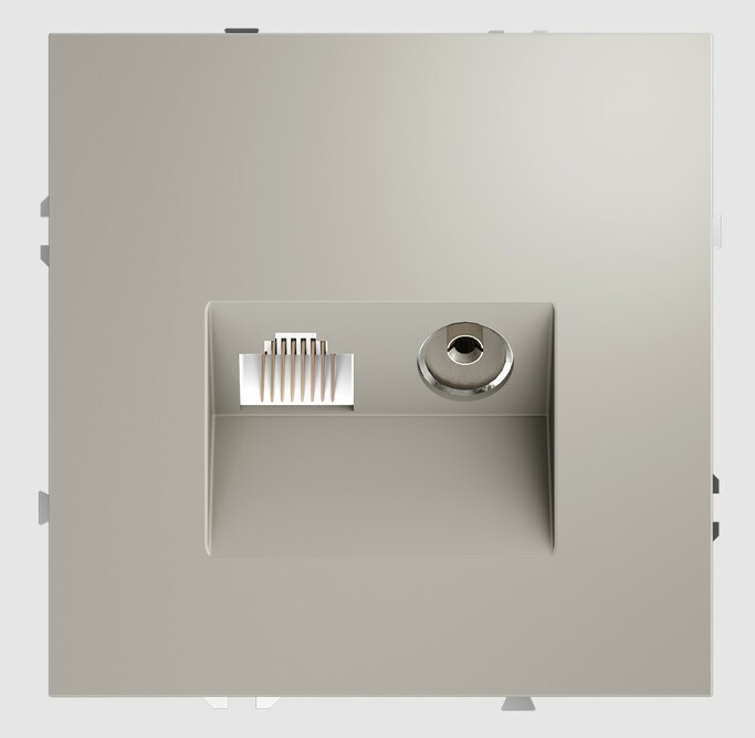 Voltum Розетка телевизионная встраиваемая VOLTUM S70 TV+RJ45 кат. 6, (кашемир) VLS060703