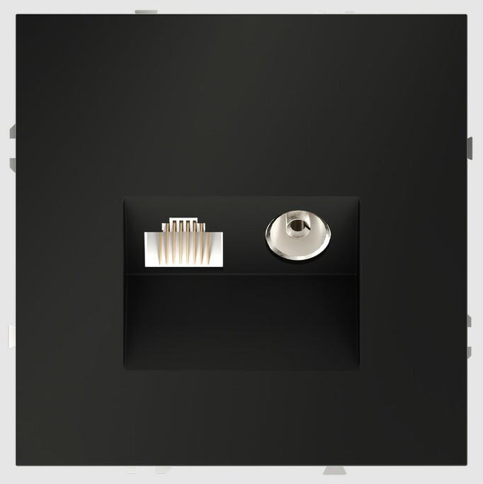 Voltum Розетка телевизионная встраиваемая VOLTUM S70 TV+RJ45 кат. 6, (черный матовый) VLS060708