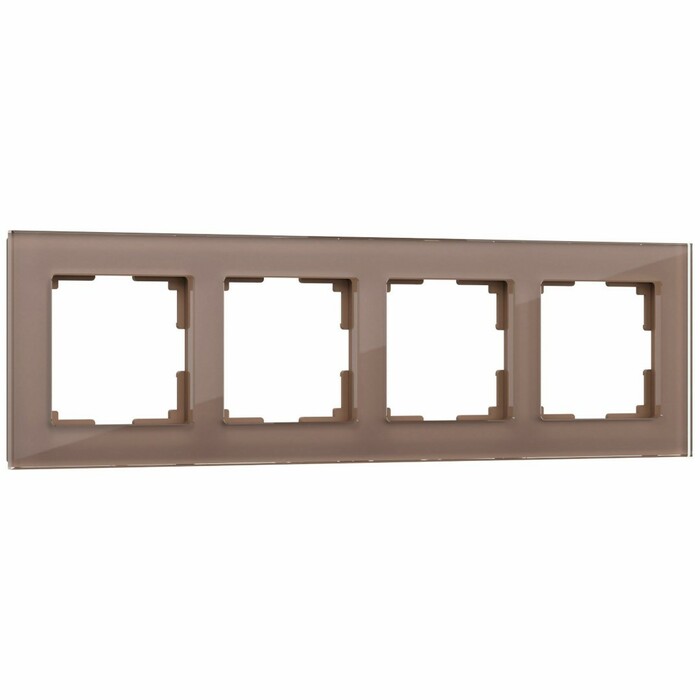 Werkel W0041142  Рамка на 4 поста Favorit (латте, стекло)