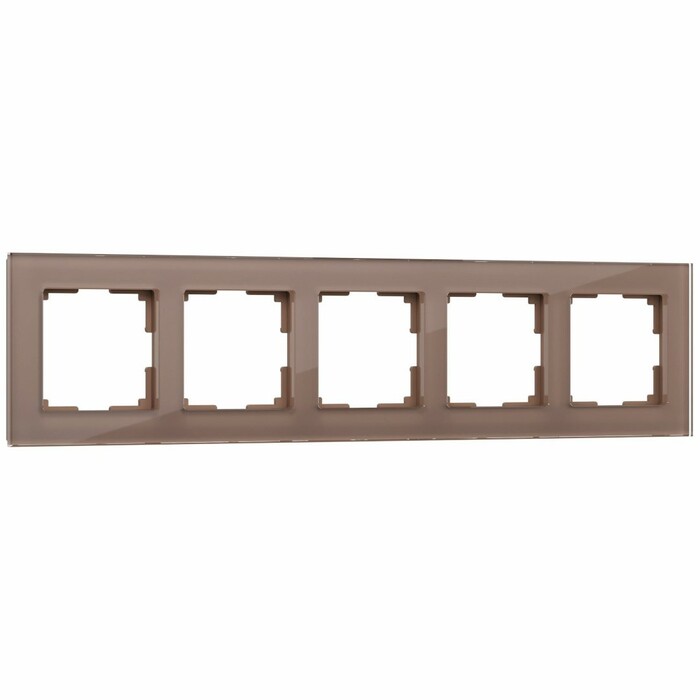 Werkel W0051142  Рамка на 5 постов Favorit (латте, стекло)