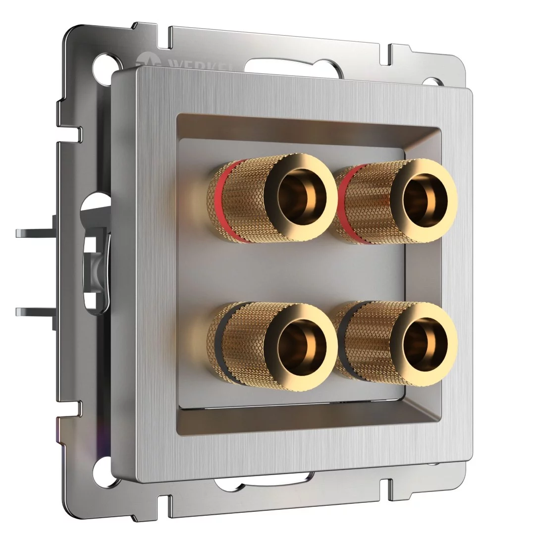 Werkel WL09-AUDIOx4   Акустическая розетка (cеребряный рифленый)