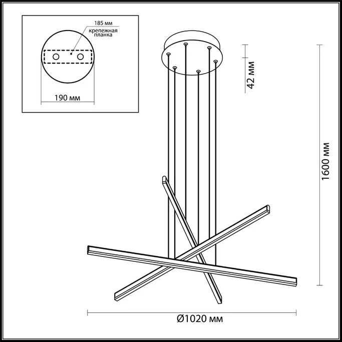 Люстра ODEON LIGHT RUDY 3890/48L