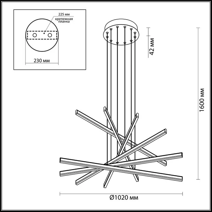 Люстра ODEON LIGHT RUDY 3890/96L