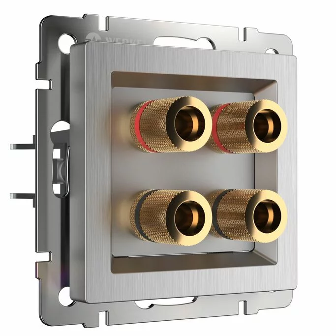 Werkel WL09-AUDIOx4   Акустическая розетка (cеребряный рифленый)