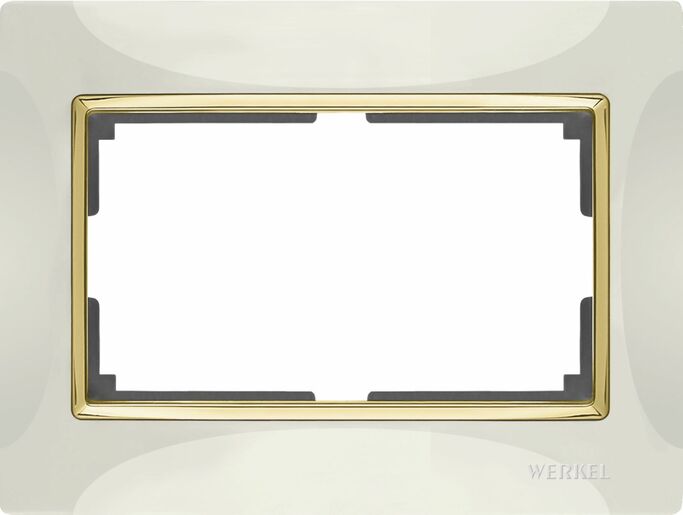 Werkel WL03-Frame-01-DBL-ivory-GD  Рамка для двойной розетки (слоновая кость золото)