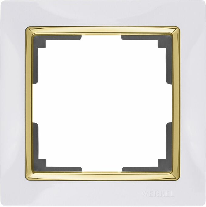 Werkel WL03-Frame-01-white-GD  Рамка на 1 пост (белый золото)