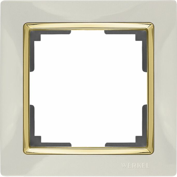 Werkel WL03-Frame-01-ivory-GD  Рамка на 1 пост (слоновая кость золото)