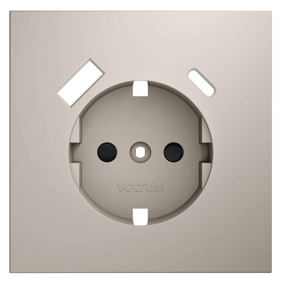 Voltum VLS001003 Накладка для розетки с заземлением и защитными шторками, с USB A+C, S70 (кашемир)