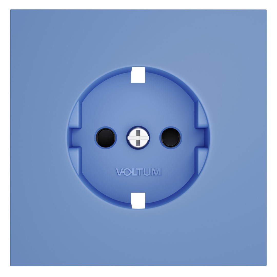 Voltum VLS000715 Накладка для розетки с заземлением и защитными шторками, S70 (деним)