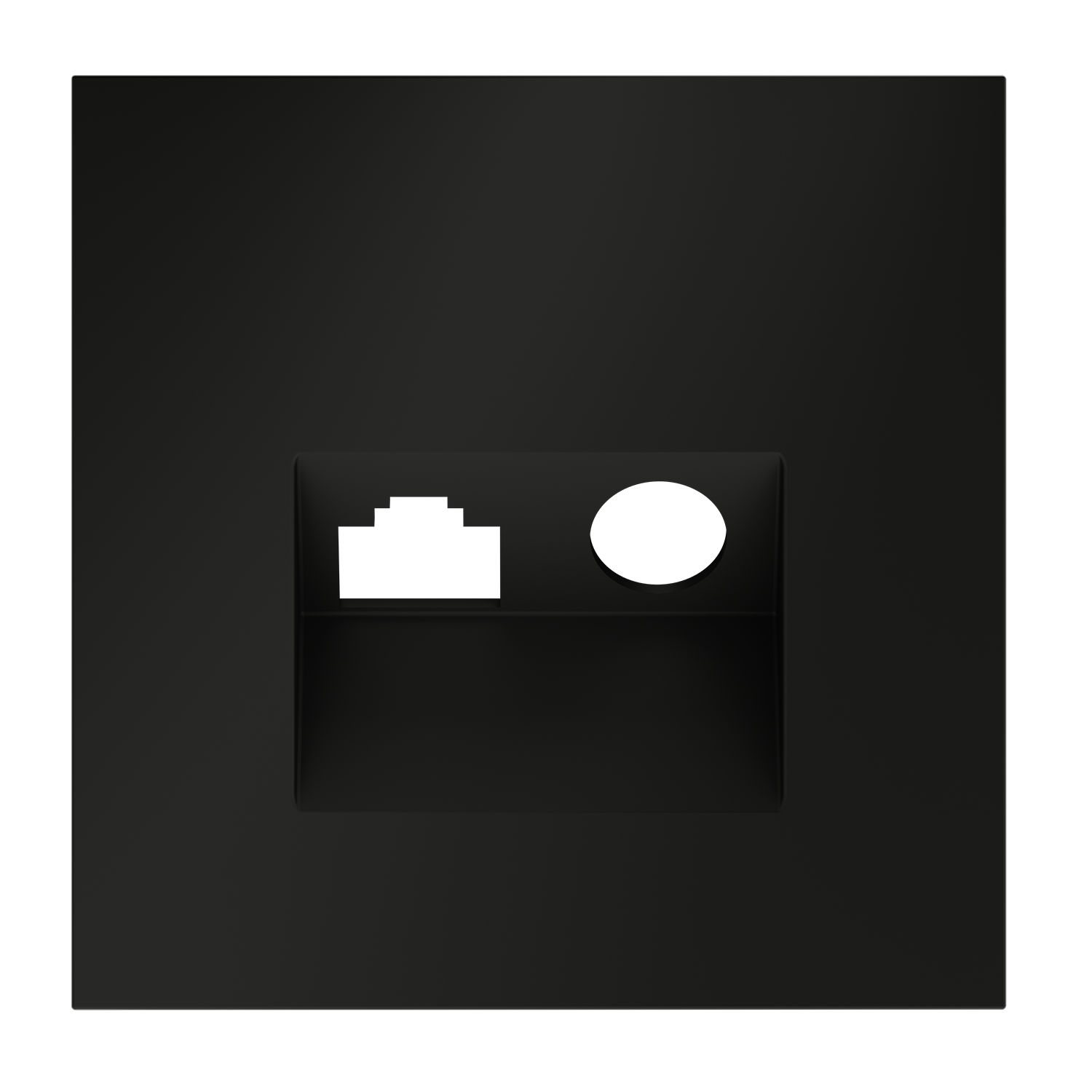 Voltum VLS002708 Накладка для розетки TV+RJ45 кат. 6, S70 (черный матовый)