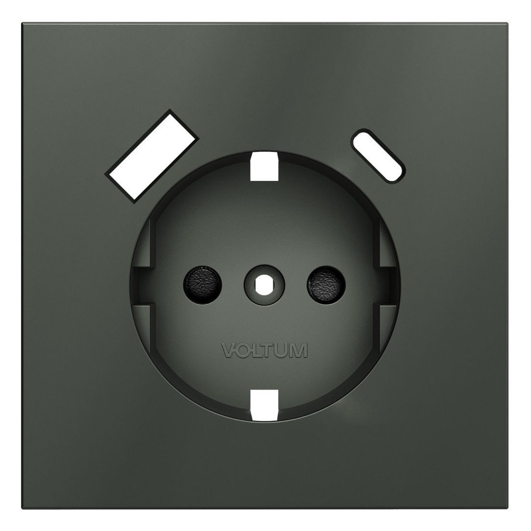 Voltum VLS001006 Накладка для розетки с заземлением и защитными шторками, с USB A+C, S70 (титан)